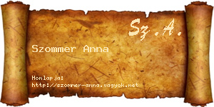 Szommer Anna névjegykártya