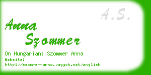 anna szommer business card